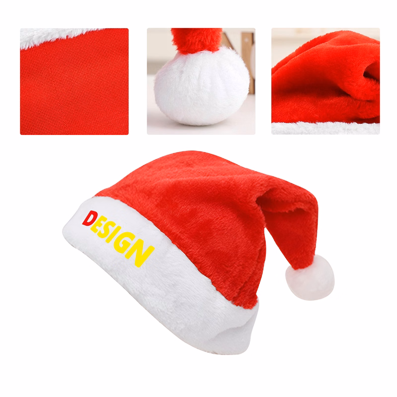 MOQ50 Custom Deluxe Christmas Plush Hat