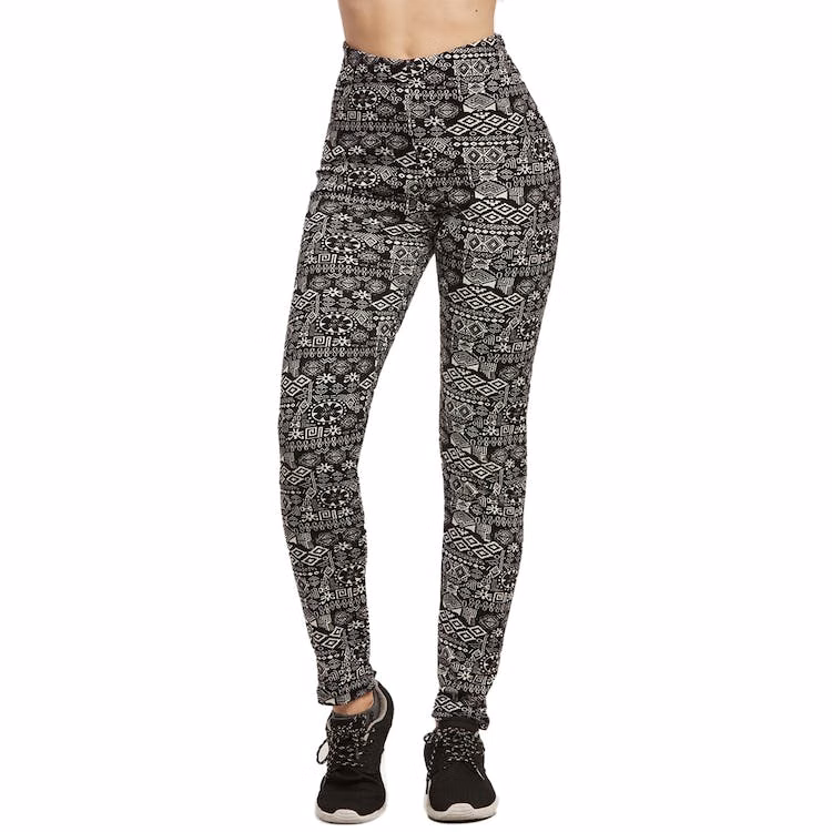 Women's Polar Fleece Jeggings - Large White/Black