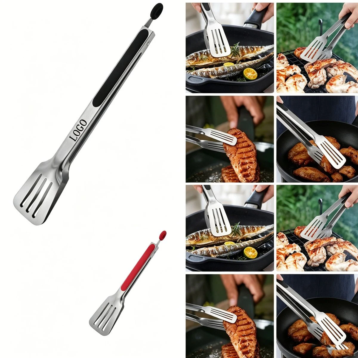 Locking Stainless Steel BBQ Tongs 12 Inch 1