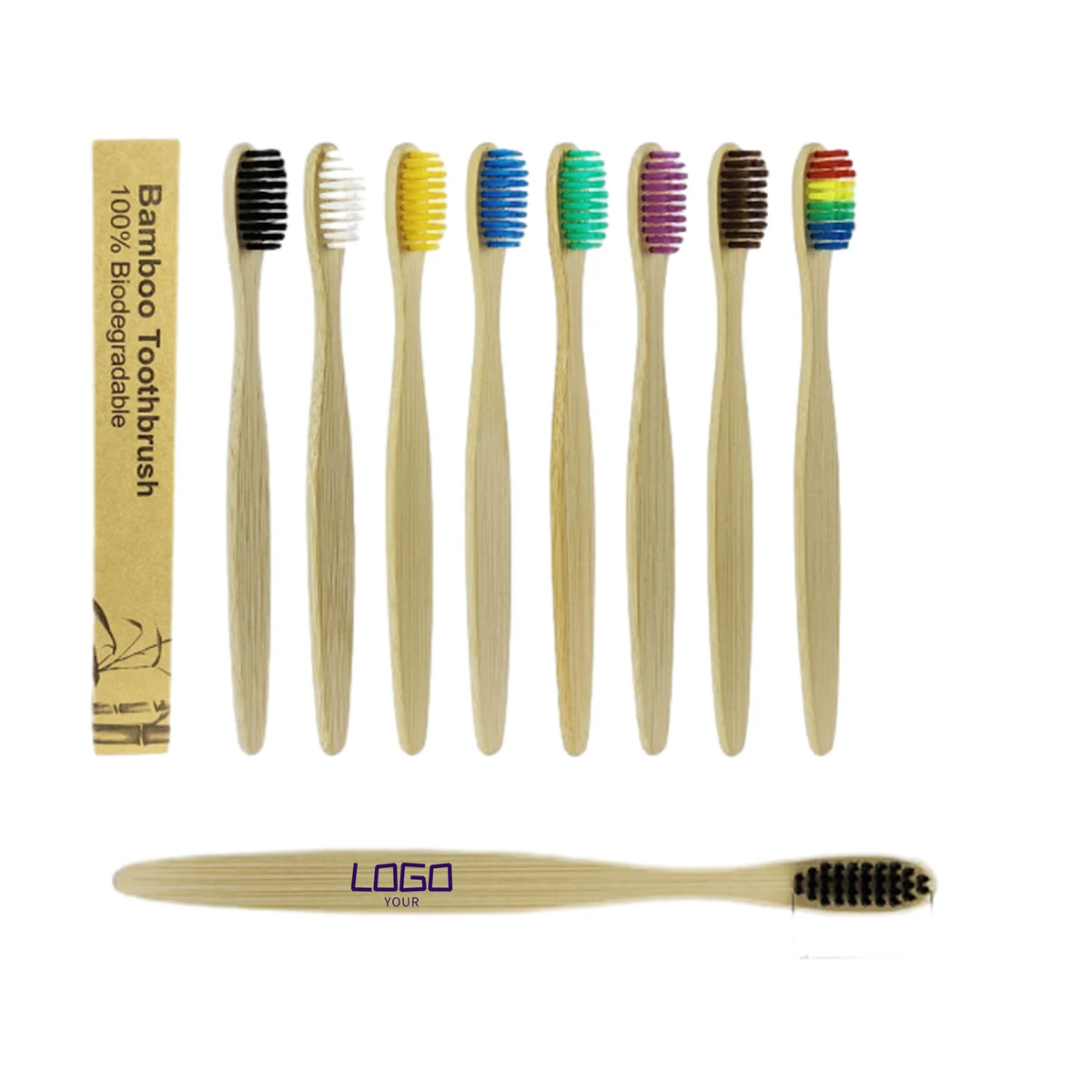 Vibrant Children's Bamboo Toothbrushes 1