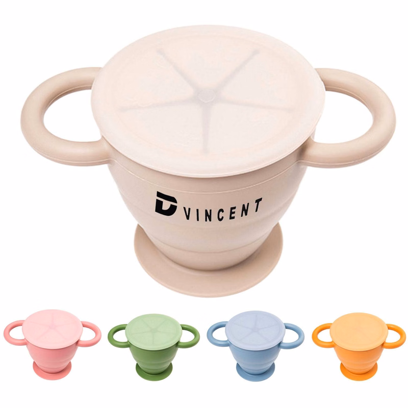 Portable Collapsible Silicone Snack Container for Toddlers