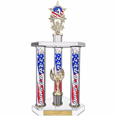 Trophy: 16" 3 post, TE 3x8 Wood Base(co