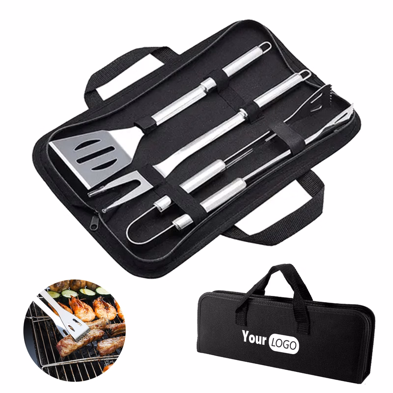Three-Piece Stainless Steel BBQ Tool Set