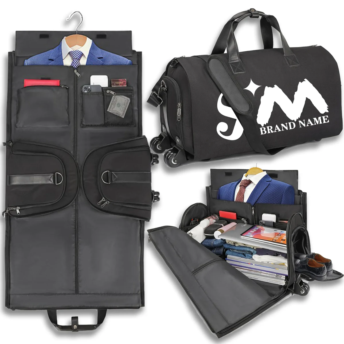 46 L Large 2 In 1 Heavy Hanging Garment Suitcase Duffel Bags 1