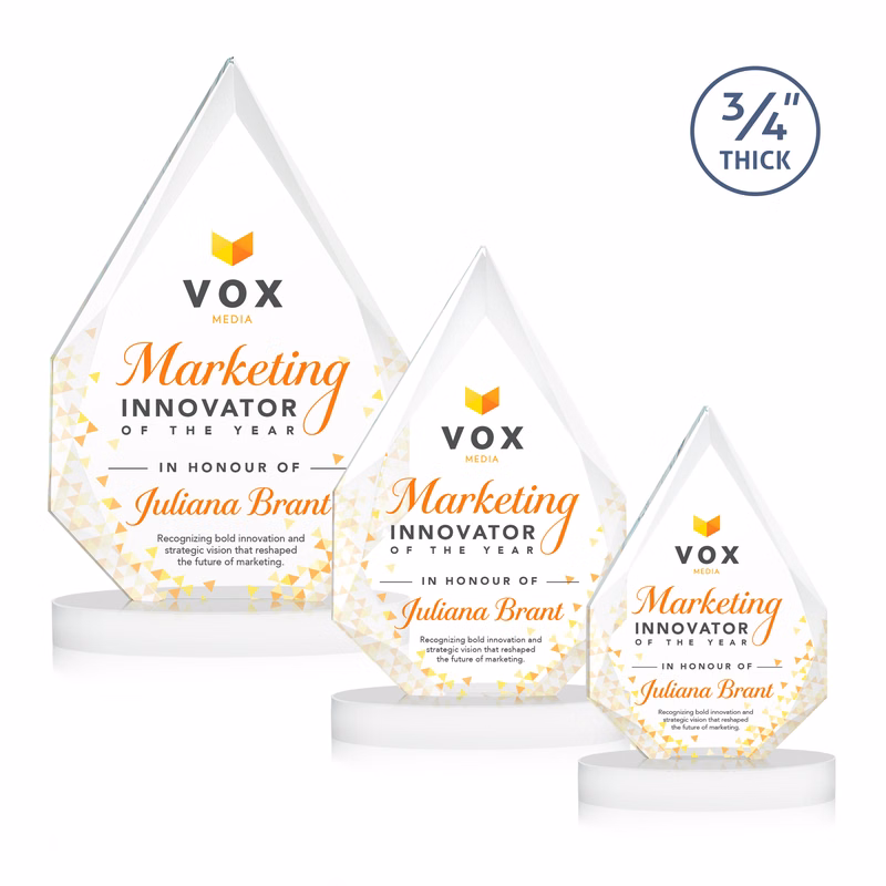 Hawthorne VividPrint™ Award on Alberton Base - White