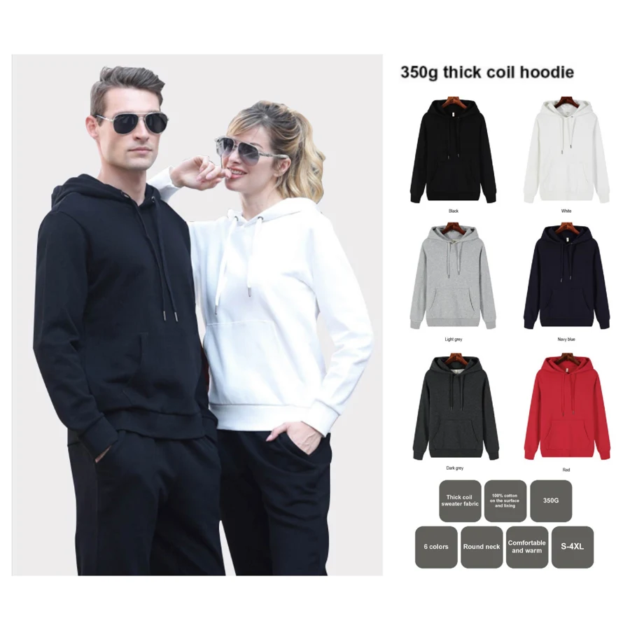 Unisex Stock 100% Cotton Hoodie with Kangaroo Pocket - 350 1