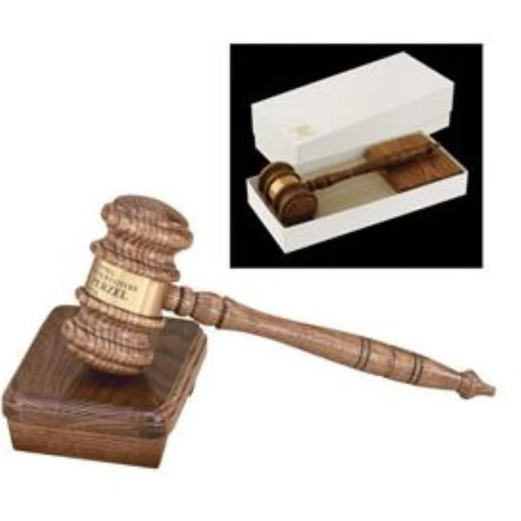 13-1/2" Speaker's Gavel and matching Sound Block 1