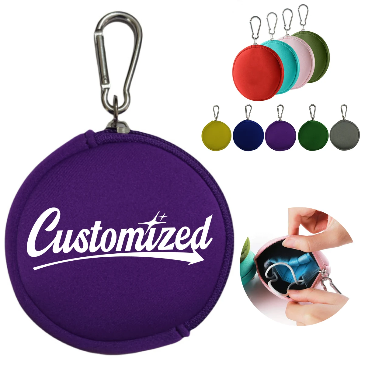 Neoprene Coin Purse with Zipper and Custom Logo 1