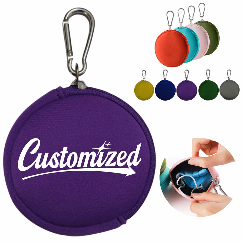 Neoprene Coin Purse with Zipper and Custom Logo
