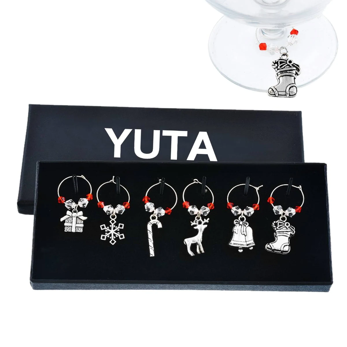 Christmas wine glass marker circle set 1