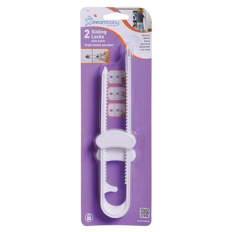 Sliding Locks with Catch - White 2 Pack 1