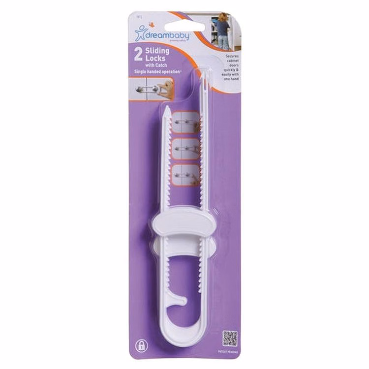 Sliding Locks with Catch - White 2 Pack