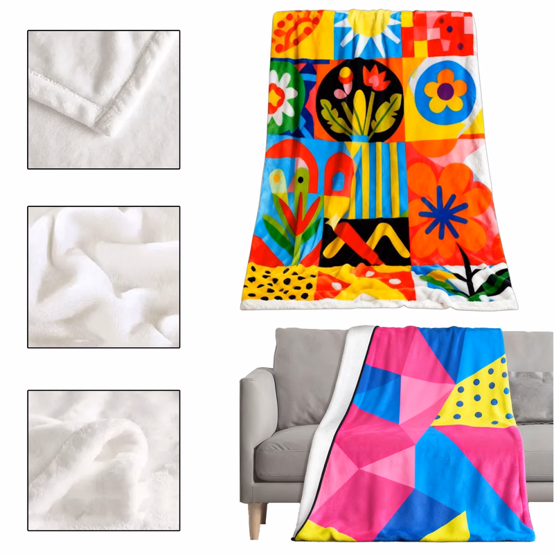 Warm Flannel Blanket with Single Sided Full-Color Printing