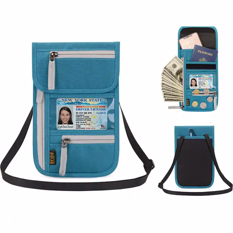 Travel RFID Passport ID Purse / Crossbody Bag