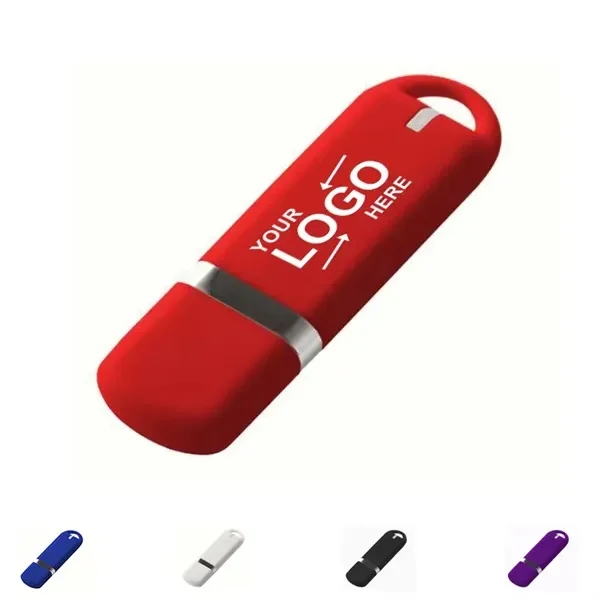 Custom 128GB Plastic USB Flash Drive With Cover — Data Transfer Giveaway 1