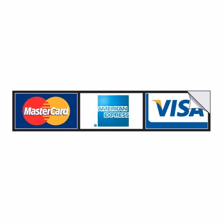 3-Logo Horizontal Credit Card Decal (1-sided)
