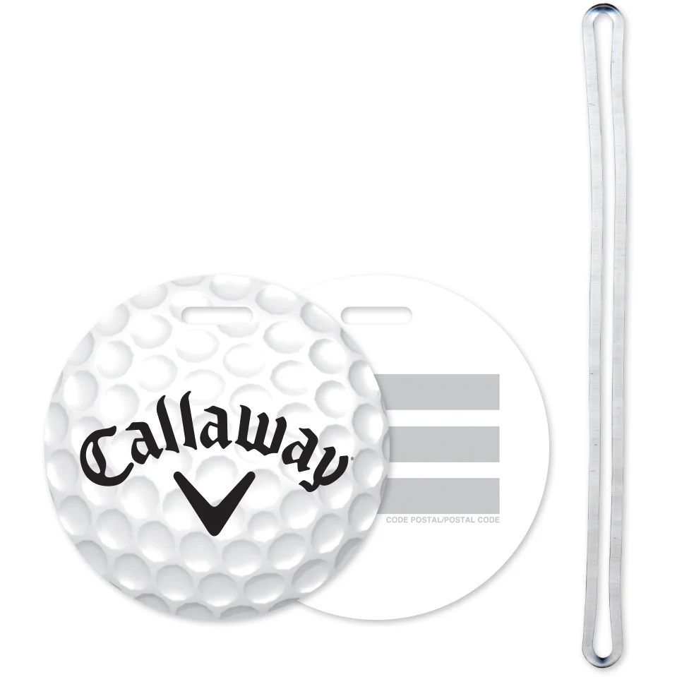 3" Stock Golf Ball Design Luggage Tag with 6" Loop 1