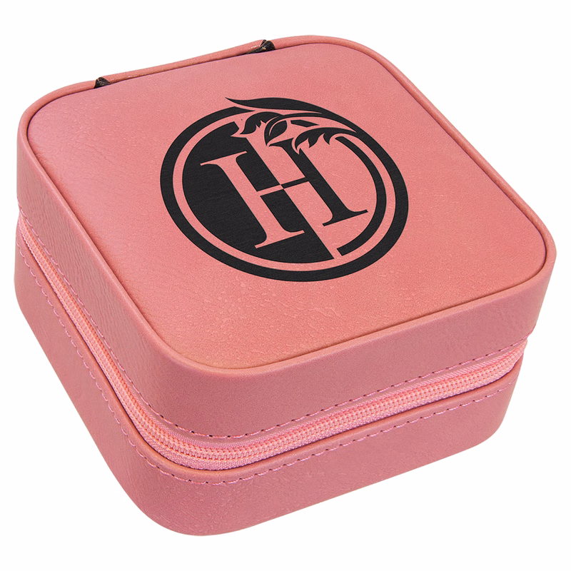4" X 4" Pink Leatherette Travel Jewelry Box