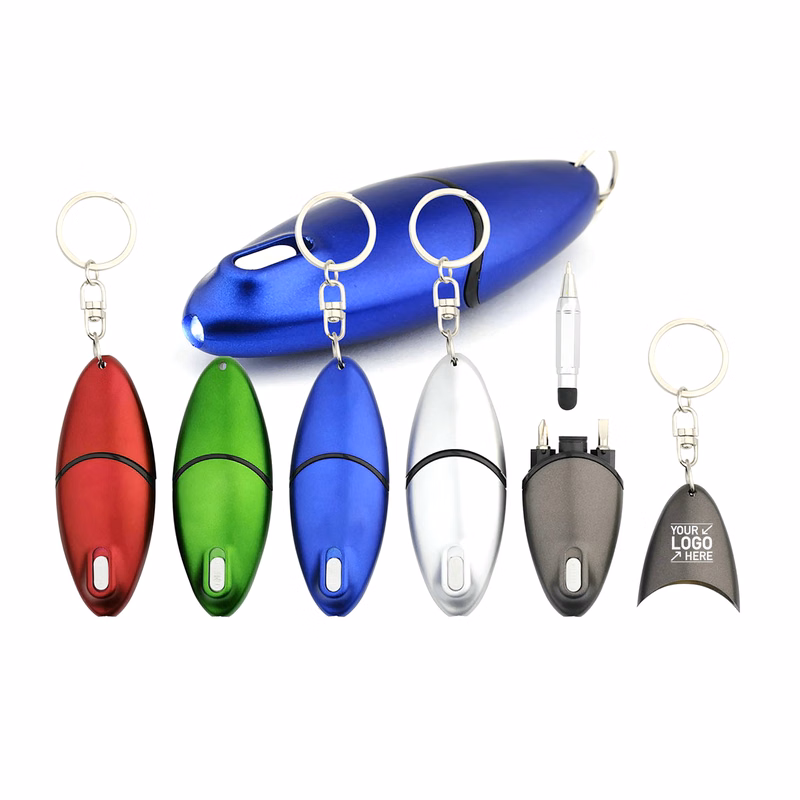Multifunctional Screwdriver LED Lamp Ballpoint Pen Keychain