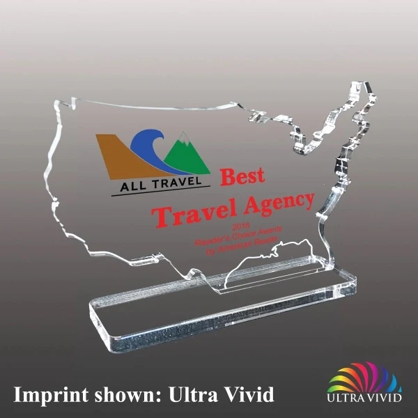 America (USA) Shaped Acrylic Award - Ultra Vivid Color 1