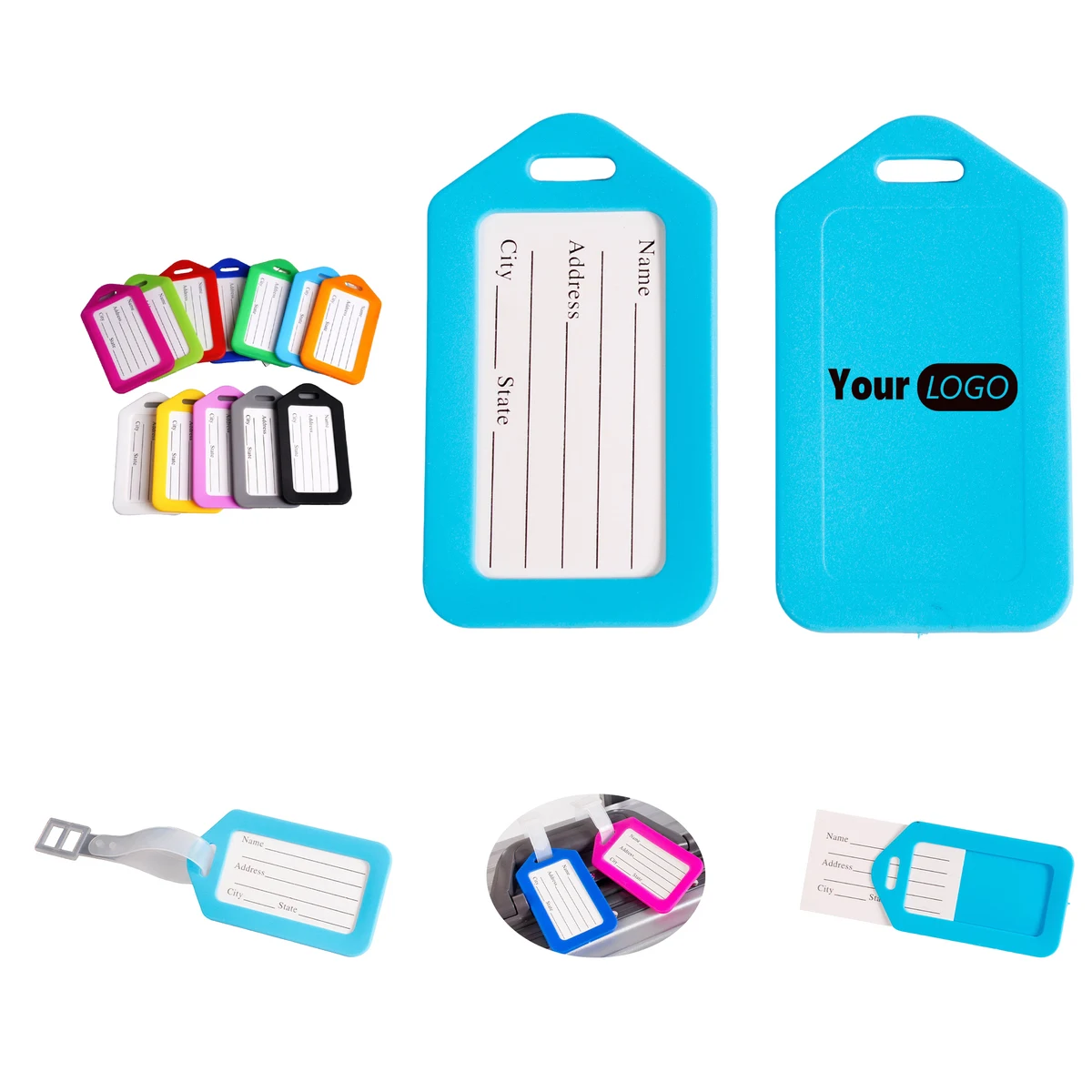 3.4 x 2.0 Inch Plastic Luggage Identifier Tag 1