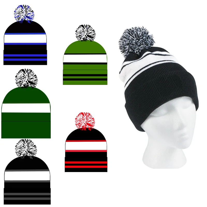 Knitted Hat With Pompom 1