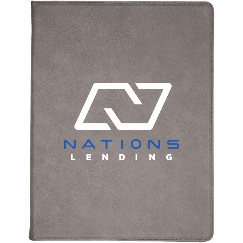 9" x 12" Leatherette Gray Portfolio