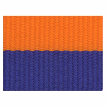 Blue/Orange "V" Neck Ribbon with Clip, 7/8" wide