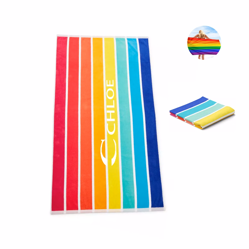 Vertical Rainbow Beach Towel