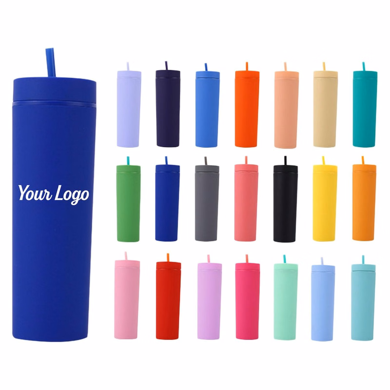 16 Oz Insulated Travel Cup With Lid And Straw