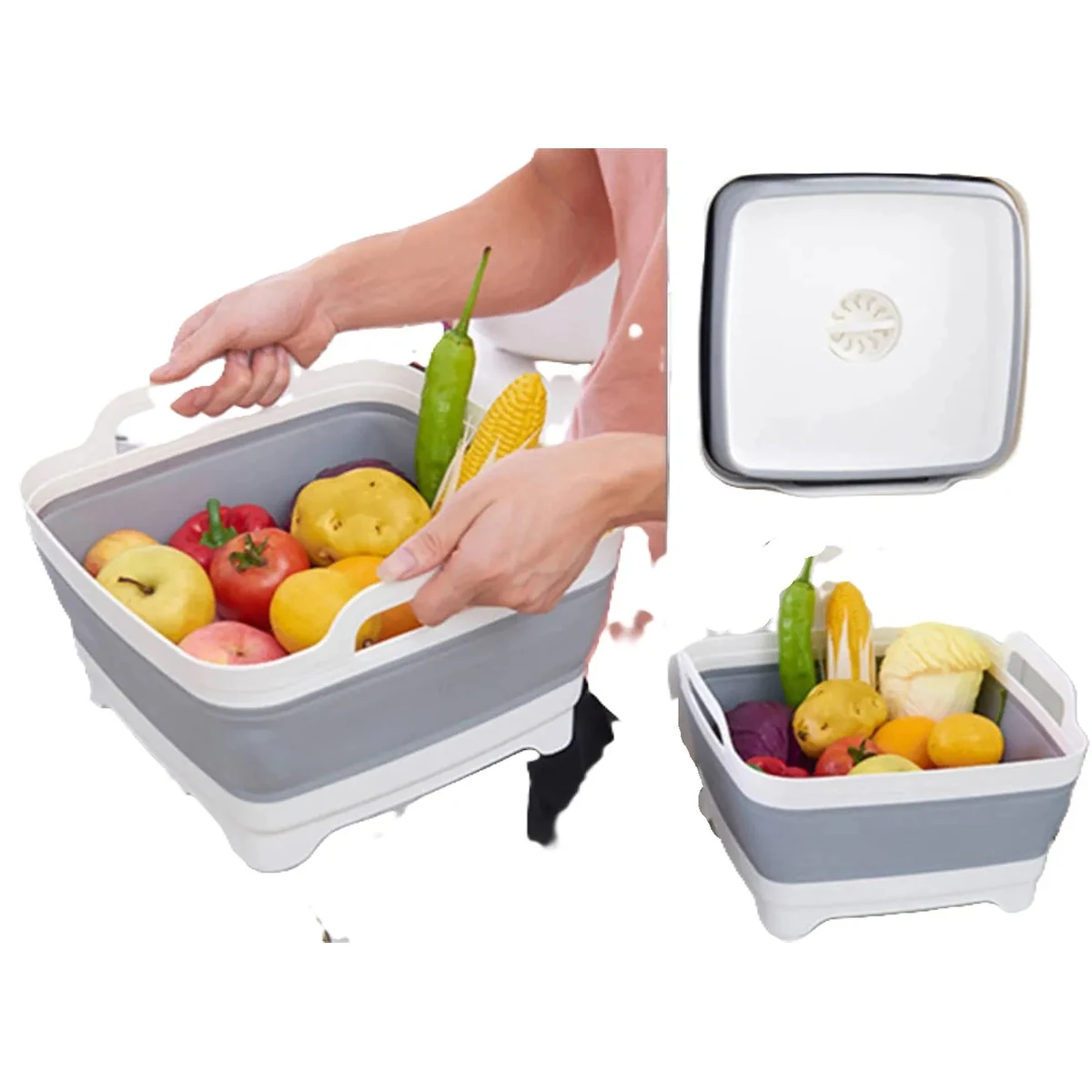 Collapsible Dish Basin with Drain Plug 1