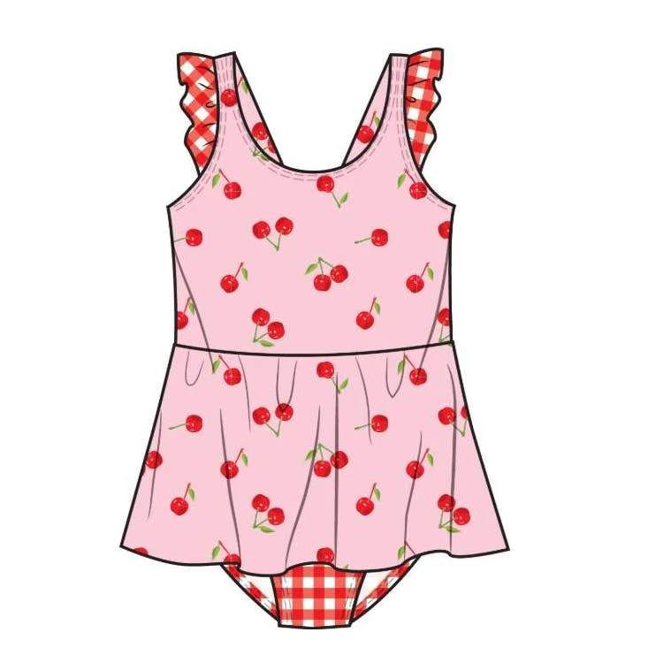 Girls One Piece Swimsuits Size 2T-4T 1