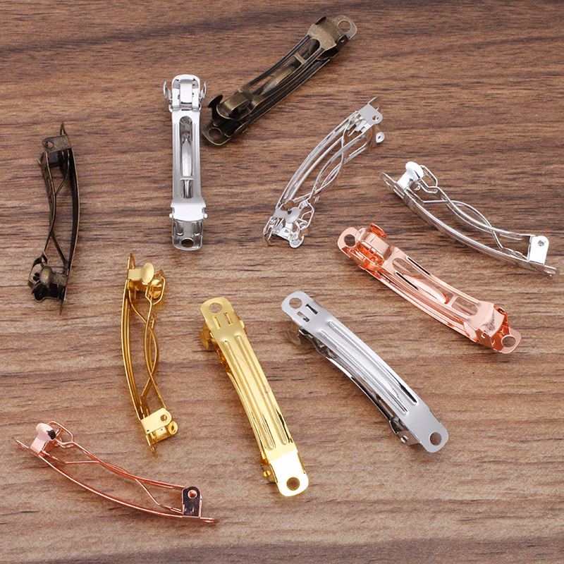 3 inchesMetal DIY Craft French Barrettes Snap Hair Clips Pins