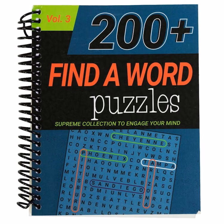 Find a Word Puzzles Spiral Bound - 256 Pages One Title