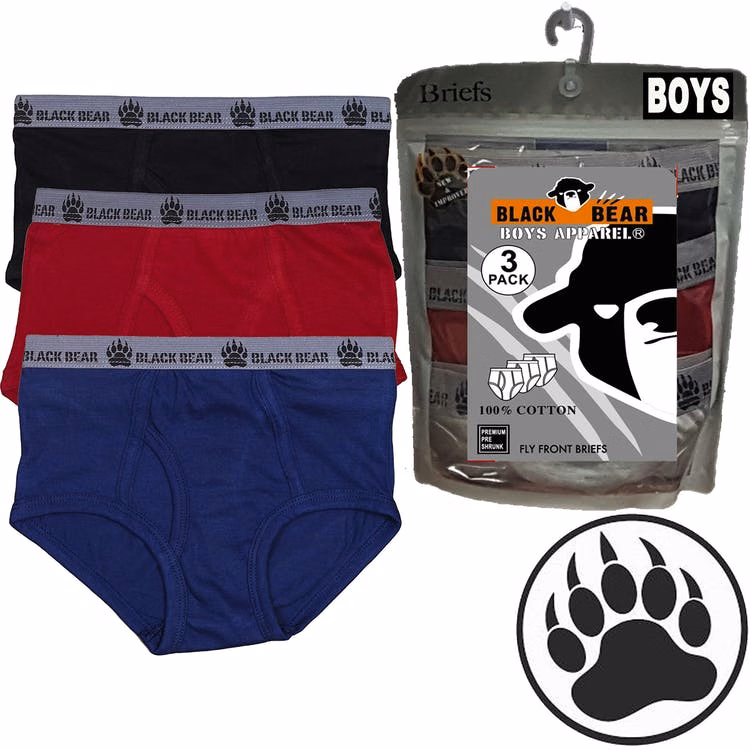 Toddler Boys' Fly Front Briefs - 4T 3 Colors 3 Pack