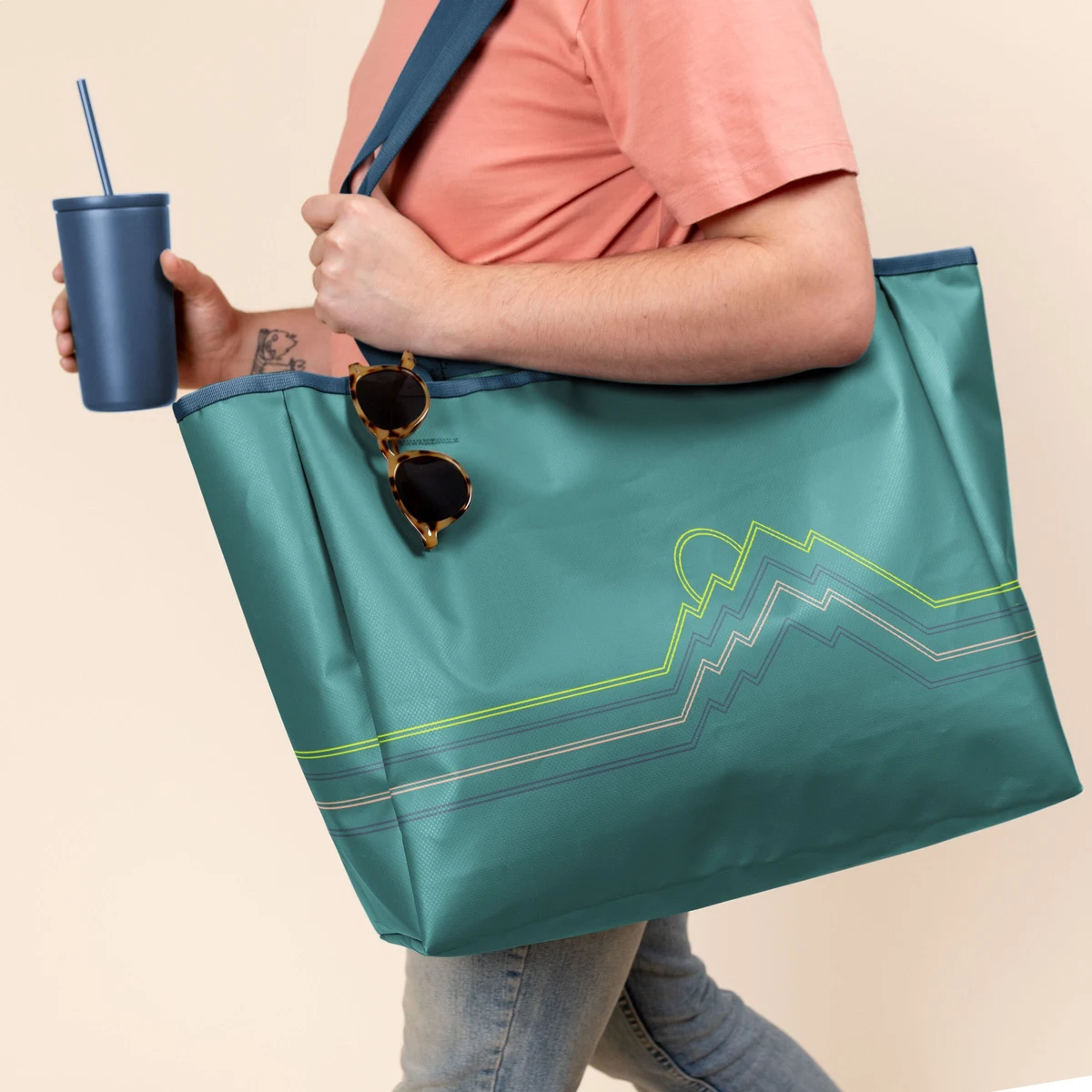All Day Tote - Tarpaulin 4Cp Ss One Location Imprint - Large, custom tote bag with logo imprint 1