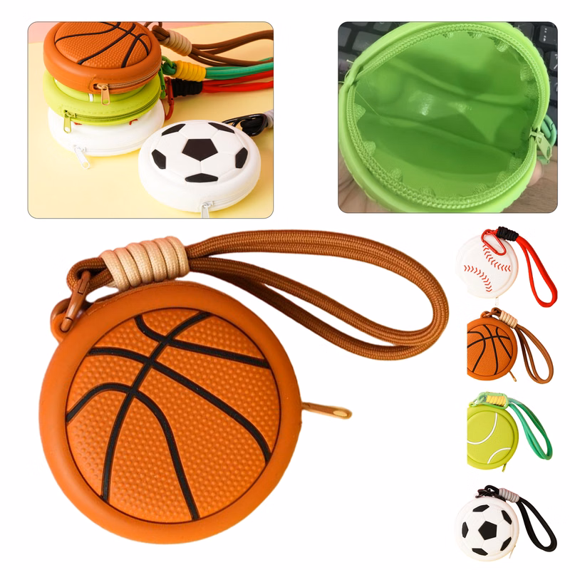 Basketball Soccer Baseball Tennis Silicone Key Wallet
