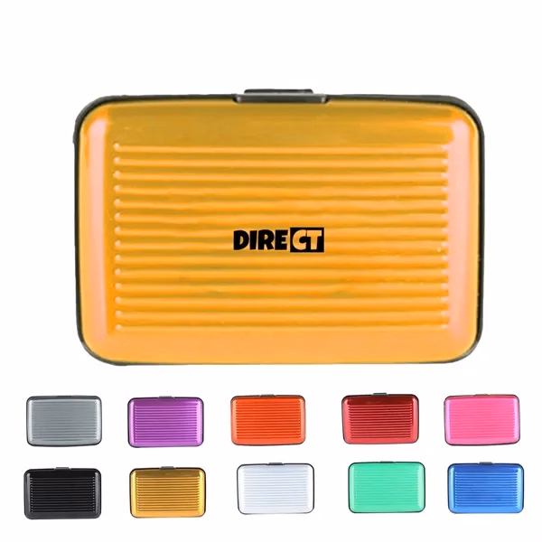 Custom Aluminum 6-Slot Credit Card Holder With Snap Closure — Travel Essential