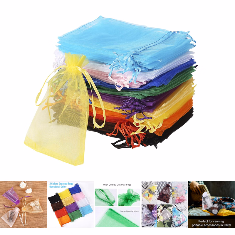 120Pcs Organza Bags 4x6 Inches with Drawstring