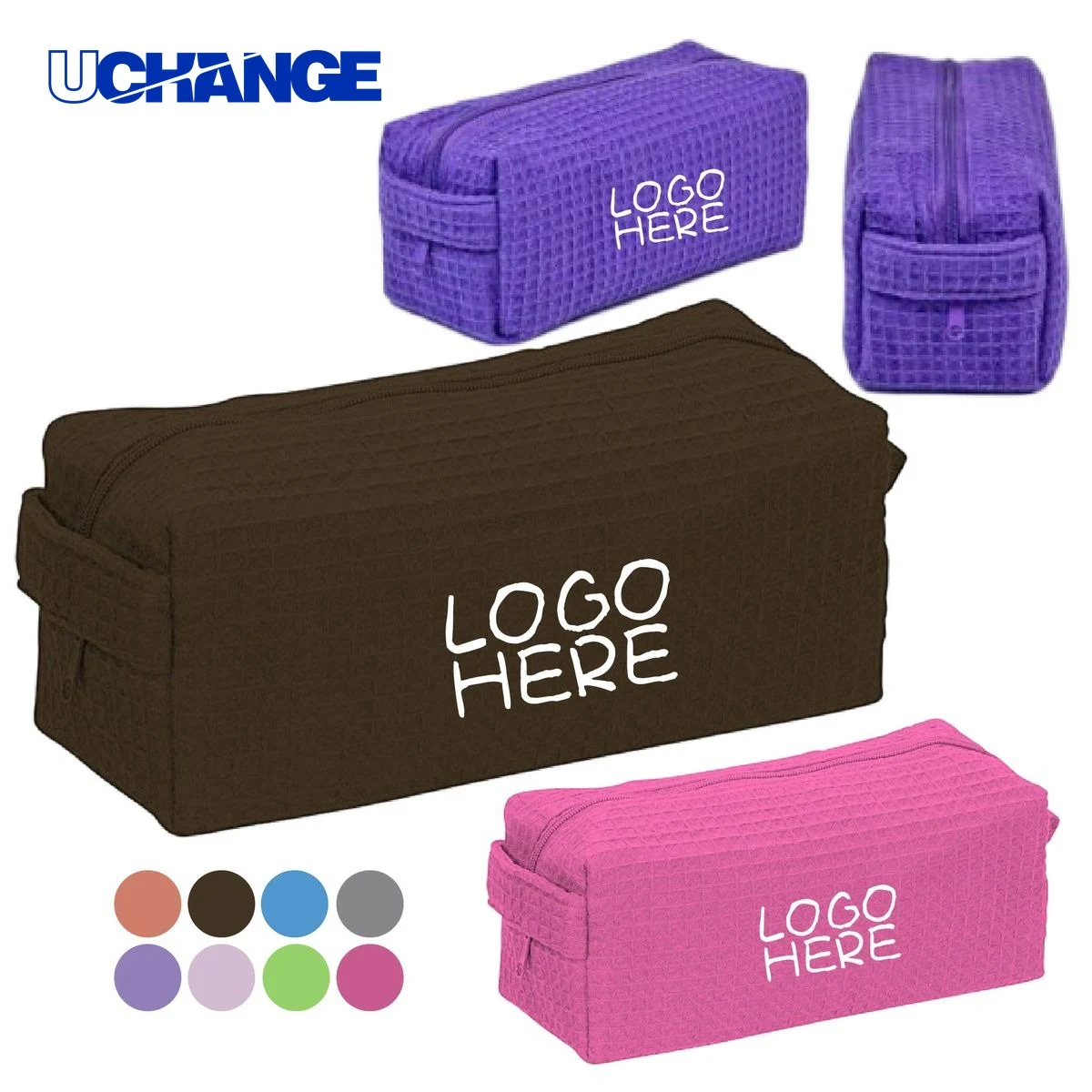 Travel Waffle Weave Cosmetic Bag Organizer 1