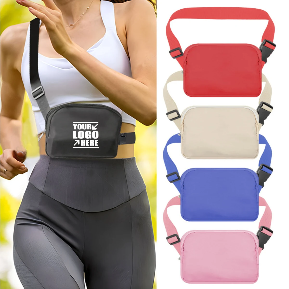 Nylon Crossbody Waist Bag Unisex Belt Fanny Pack 1