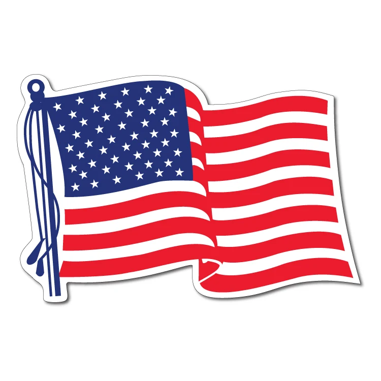 Stock Patriotic U.S. Flag Decal (Die Cut for Outside) 1