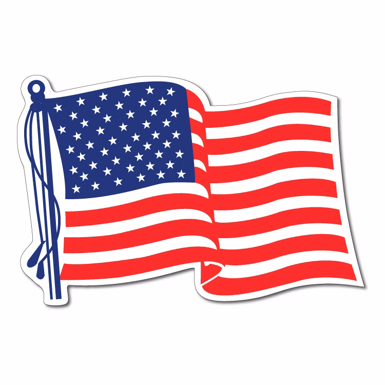 Stock Patriotic U.S. Flag Decal (Die Cut for Outside)