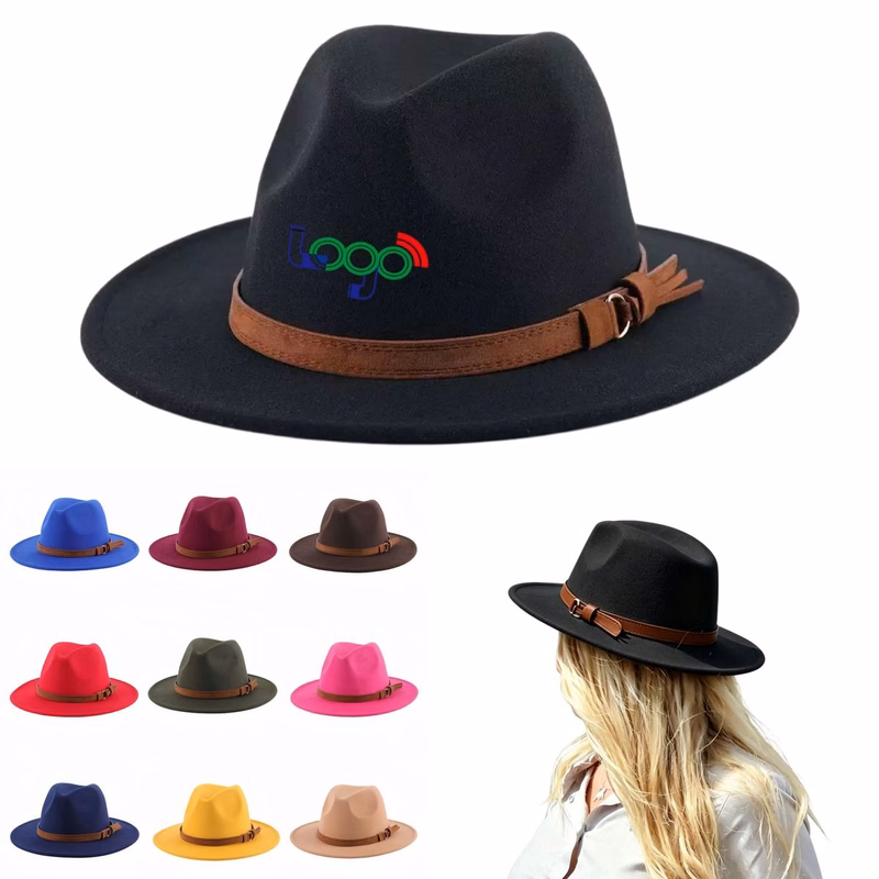 Wide Brim Polyester Fedora Hat