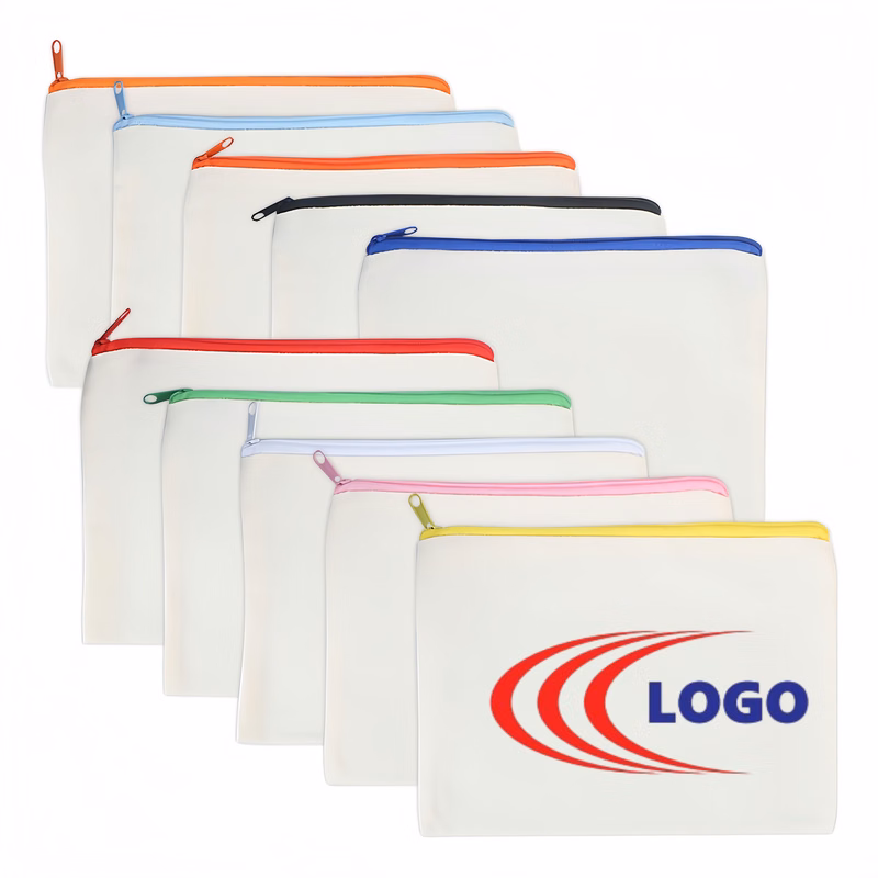 MOQ50 Canvas Colorful Zipper Bags