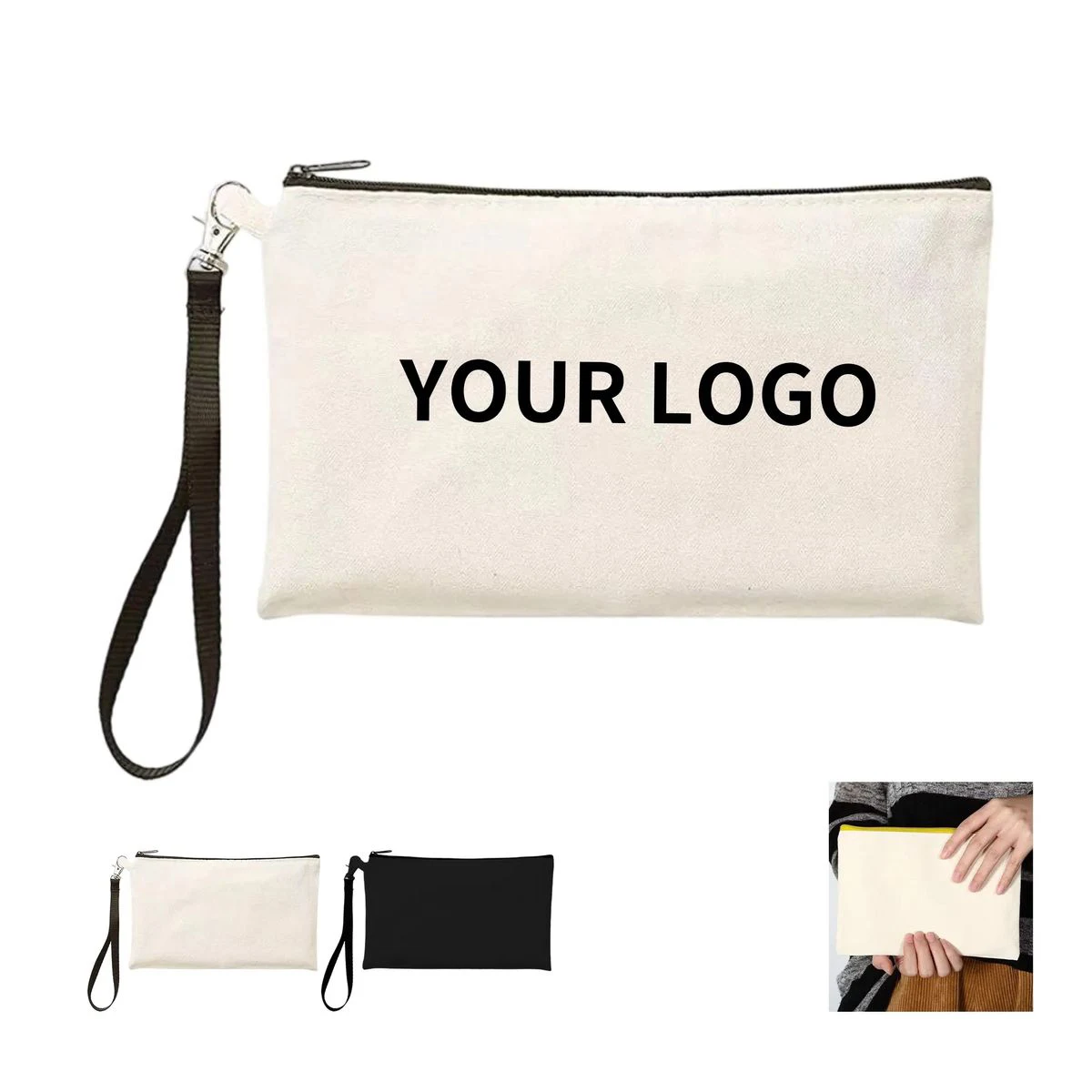 Canvas Zipper Pencil Bag for School and Travel 1