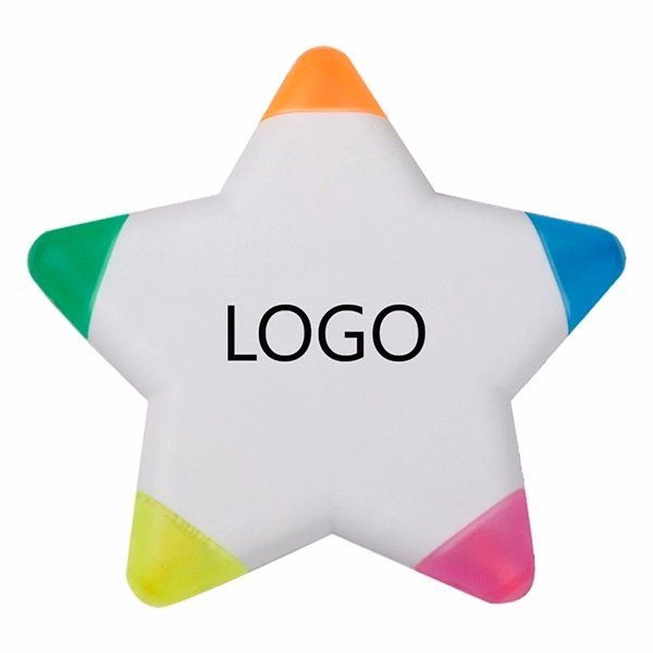 5 color star shaped Highlighter