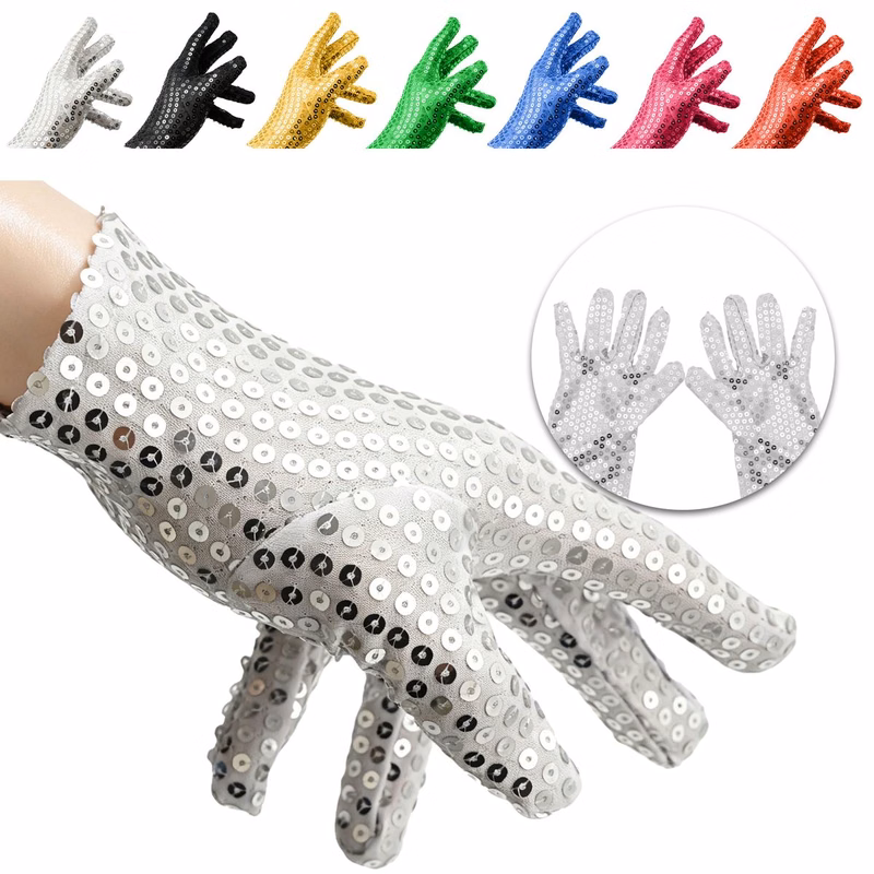 Sequin Shimmer Stage Gloves for Performance Events