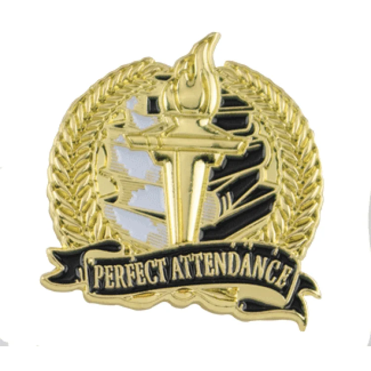 Academic Lapel Pin- Perfect Attendance (1-1/8") 1
