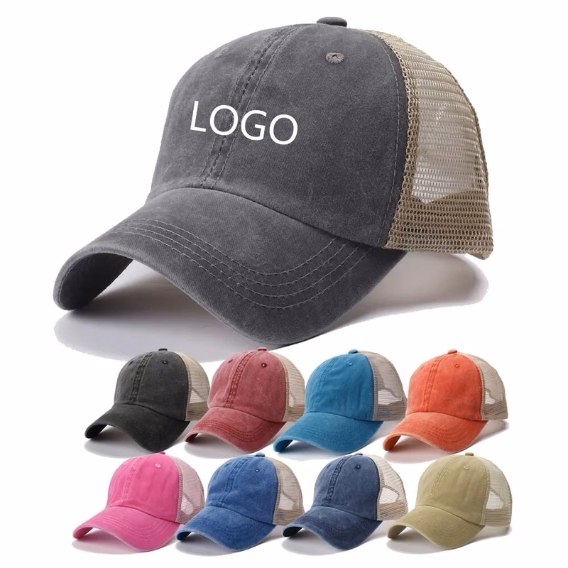 Adjustable washable cotton mesh cap